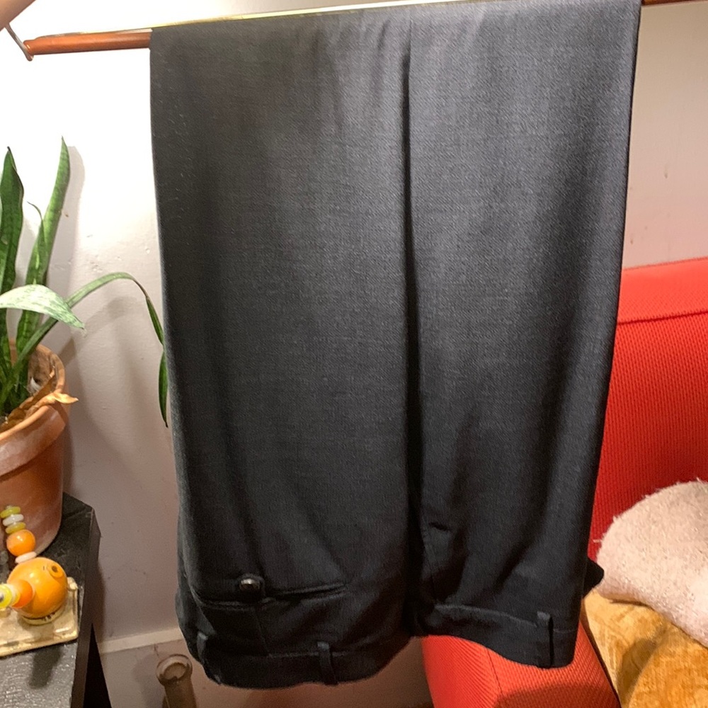 Top of the line Billy Reid charcoal light wool suit pants.